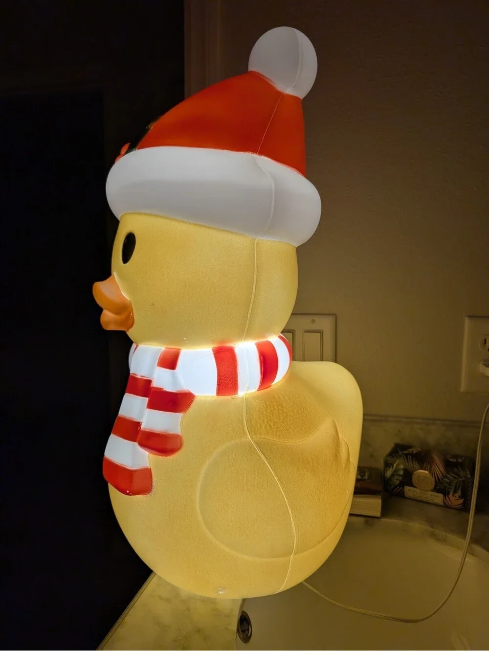 Holiday Living 22-in LED Christmas Rubber Duck Blow Mold Jeep Retro Vintage